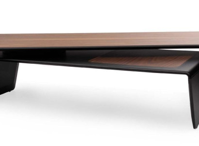 Stylish coffee table with brown wooden table top. Modern furniture